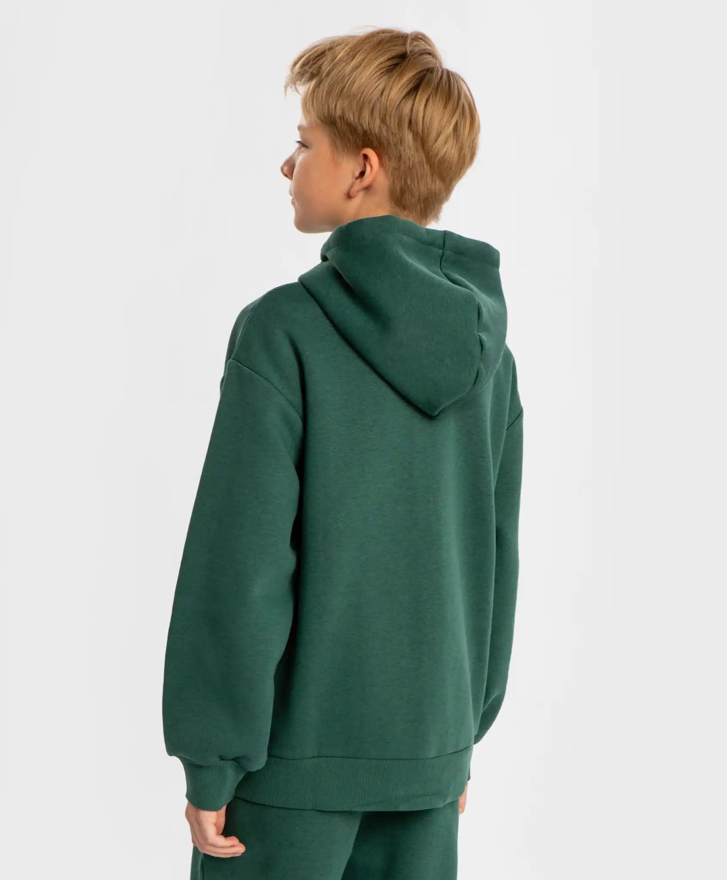 Hoodie căptușit cu fermoar, glugă și imprimeu verde pentru băieți Button Blue