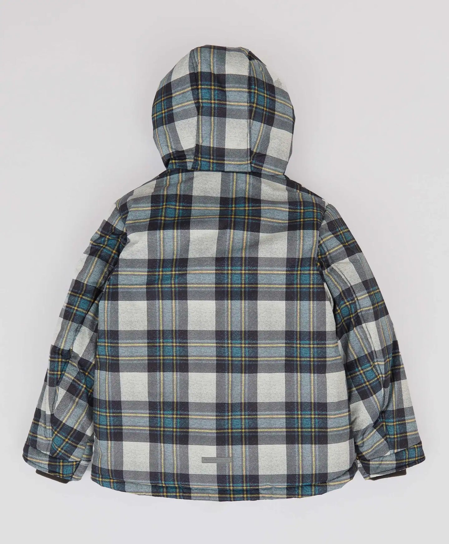 Geacă de sezon intermediar cu model în carouri, rezistentă la apă, cu glugă și multicoloră pentru băiat, Button Blue