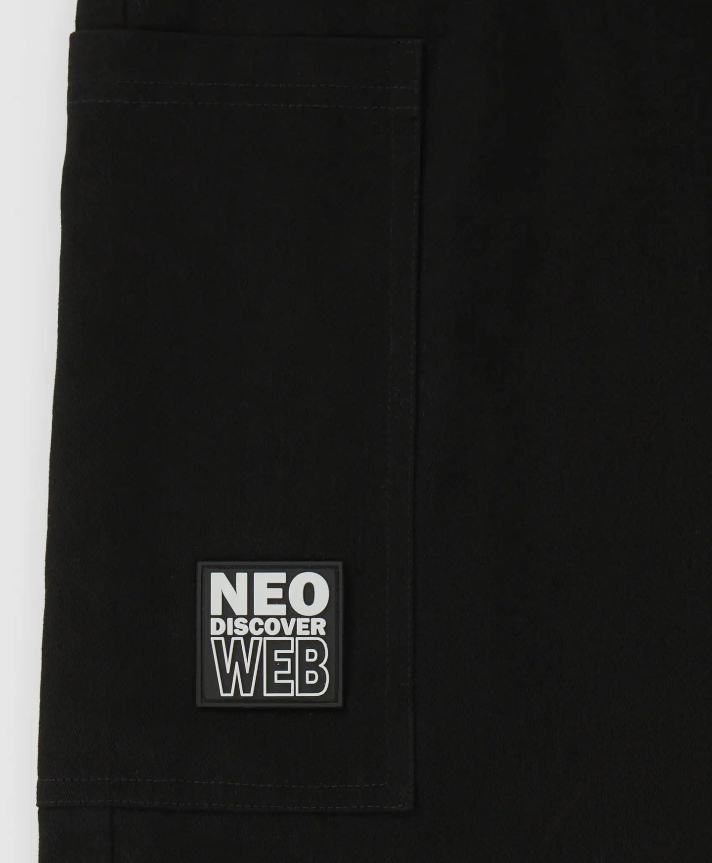 Joggeri cargo, cu trei buzunare și talie elastică, negri, pentru băiat, Button Blue