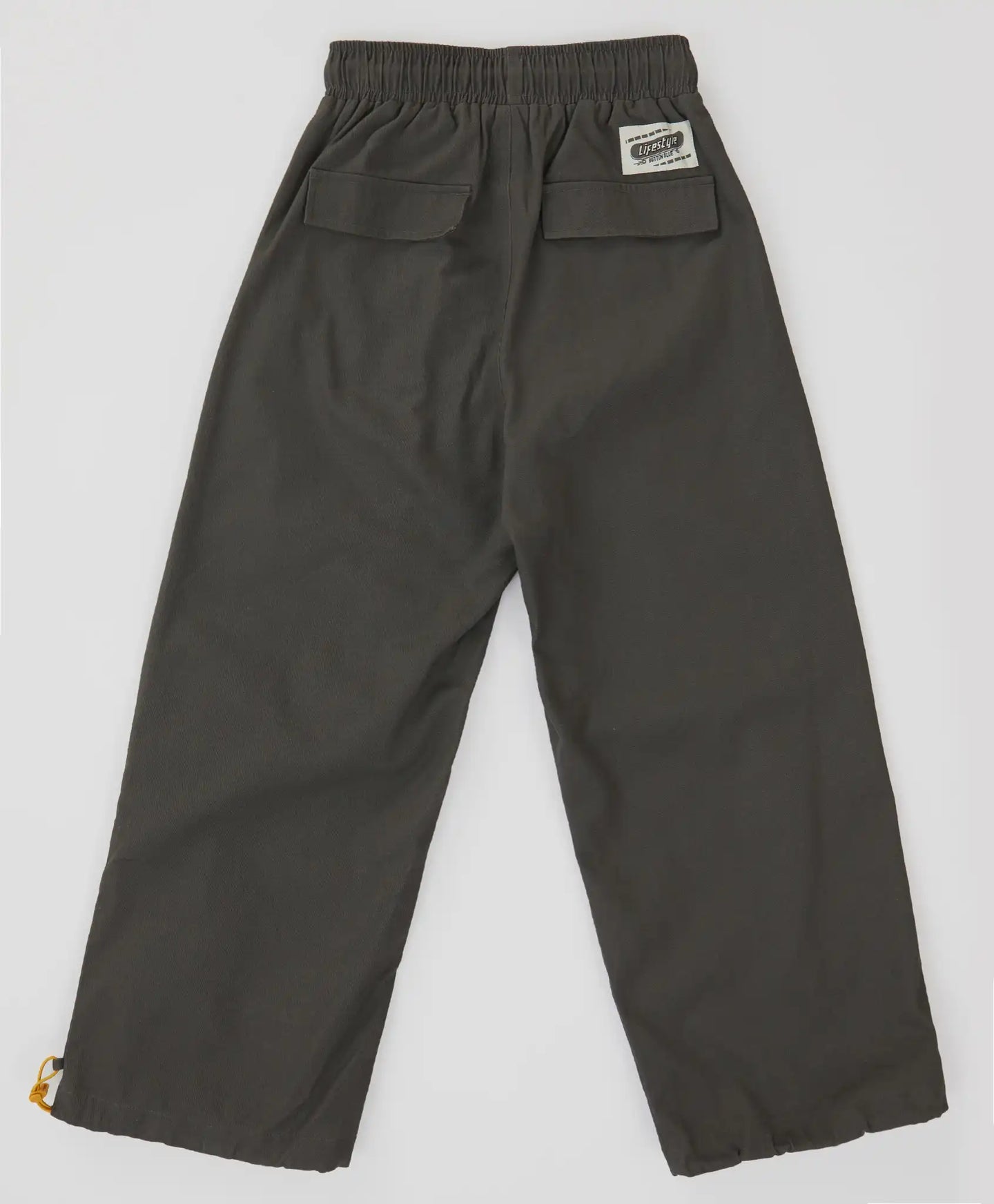 Pantaloni cu pliuri și ajustare a lățimii cracilor, gri, pentru băiat, Button Blue