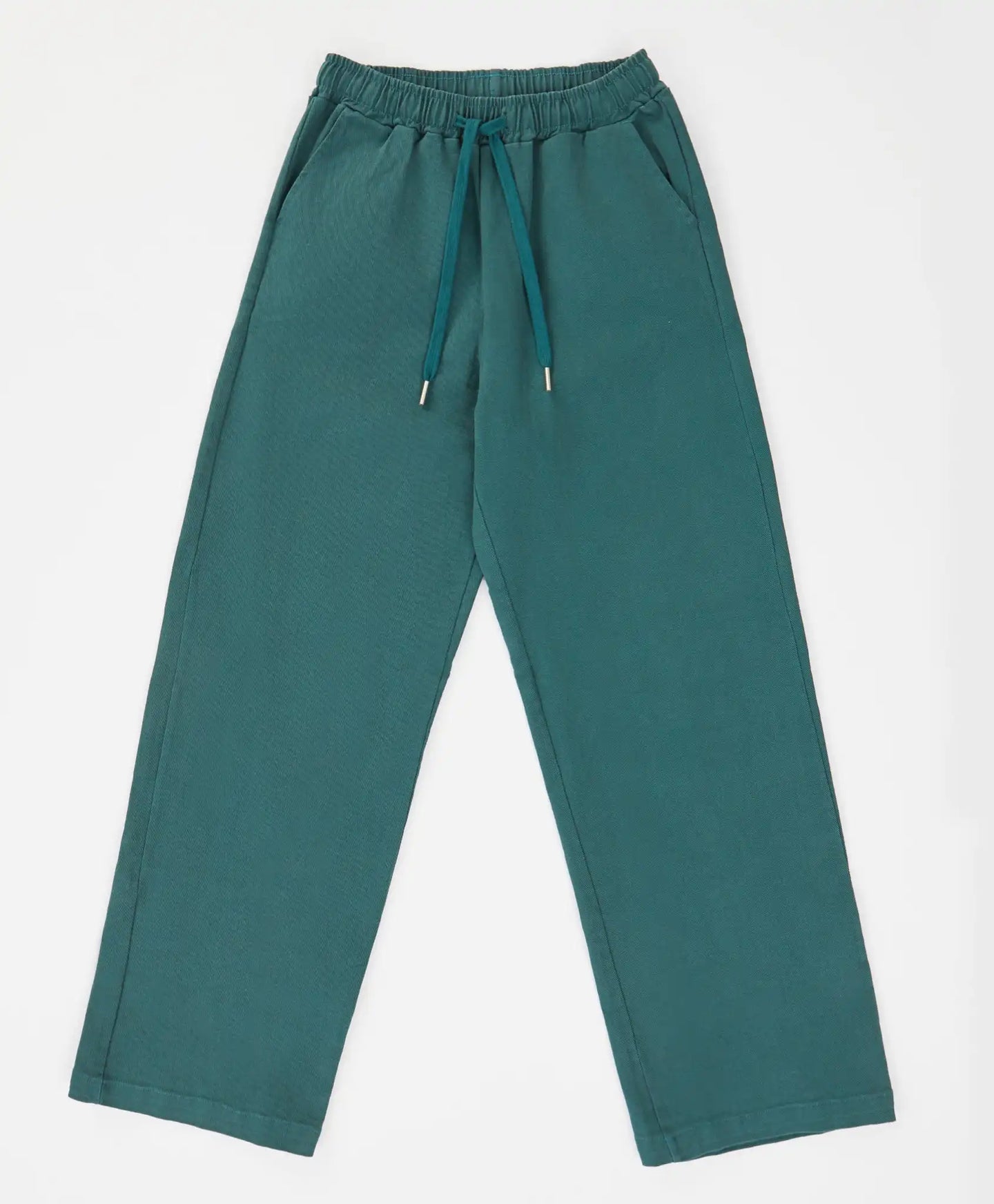 Pantaloni drepți, straight fit, cu talie elastică, verzi, pentru copii, Button Blue