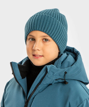 Căciulă tricotată cu tiv albastru pentru copii Button Blue