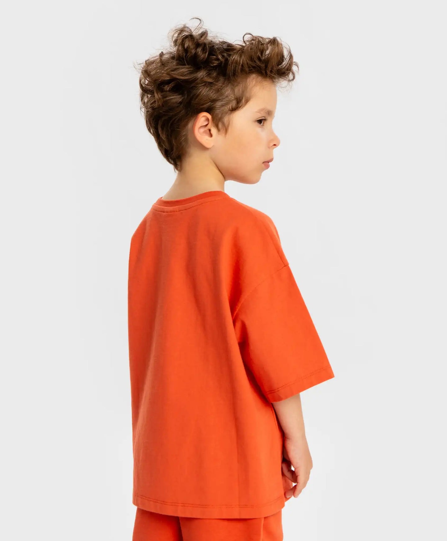 Tricou cu mâneci scurte și imprimeu de baschet portocaliu pentru băieți Button Blue