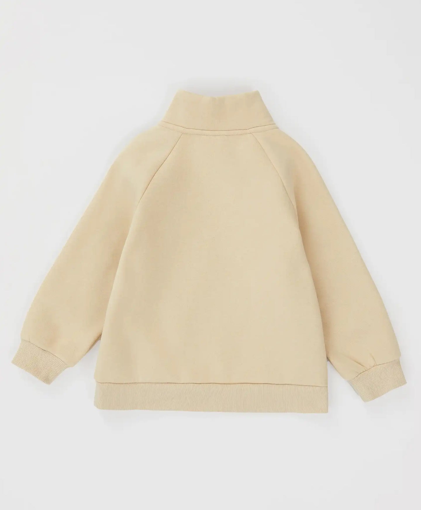 Hanorac căptușit cu guler și fermoar bej pentru băieți Button Blue