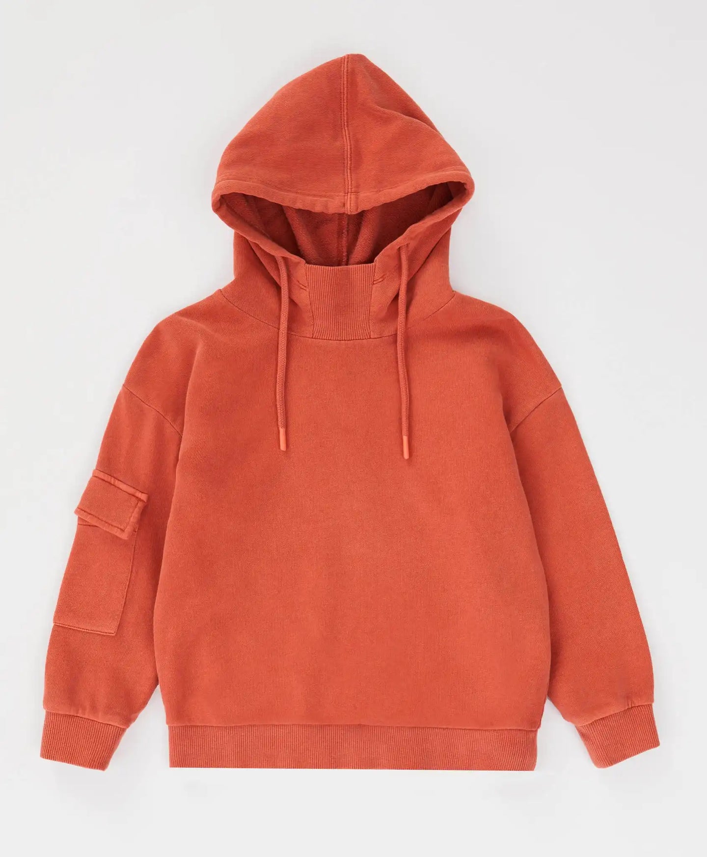 Hanorac fără fermoar cu glugă și buzunare portocaliu pentru copii Button Blue