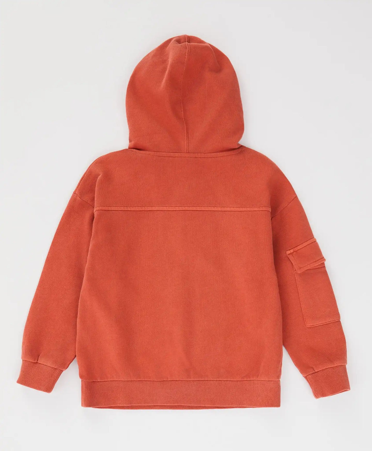 Hanorac fără fermoar cu glugă și buzunare portocaliu pentru copii Button Blue