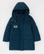 Palton semilung de sezon intermediar cu glugă și manșete albastre pentru băiat, Button Blue
