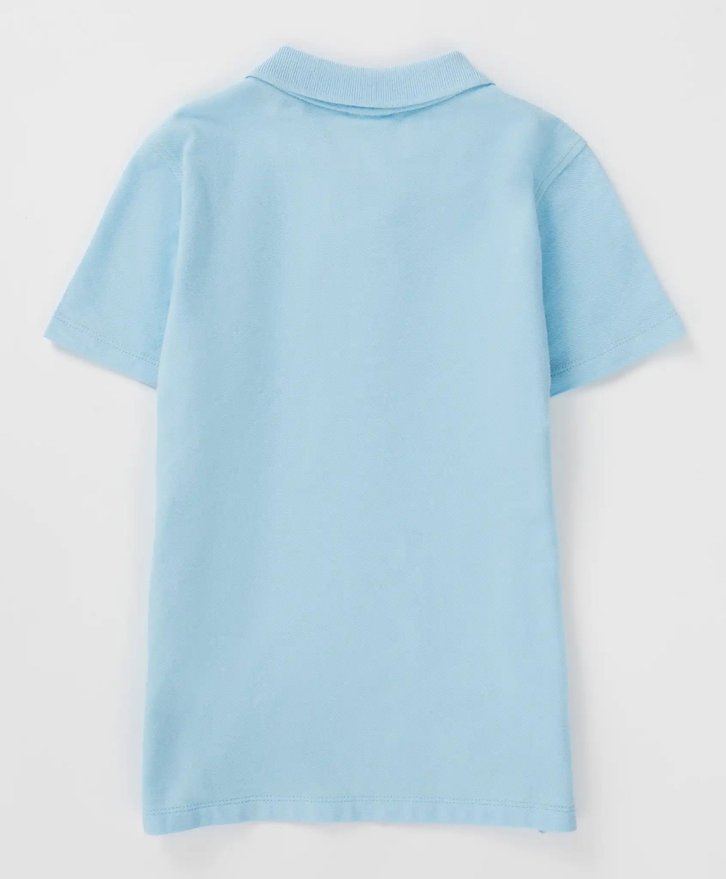 Polo din pique, cu guler, albastru, Button Blue