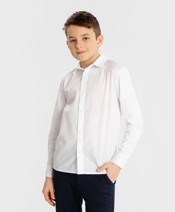 Cămașă cu nasturi și guler alb Button Blue