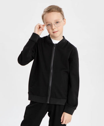 Hanorac bomber cu fermoar negru Button Blue