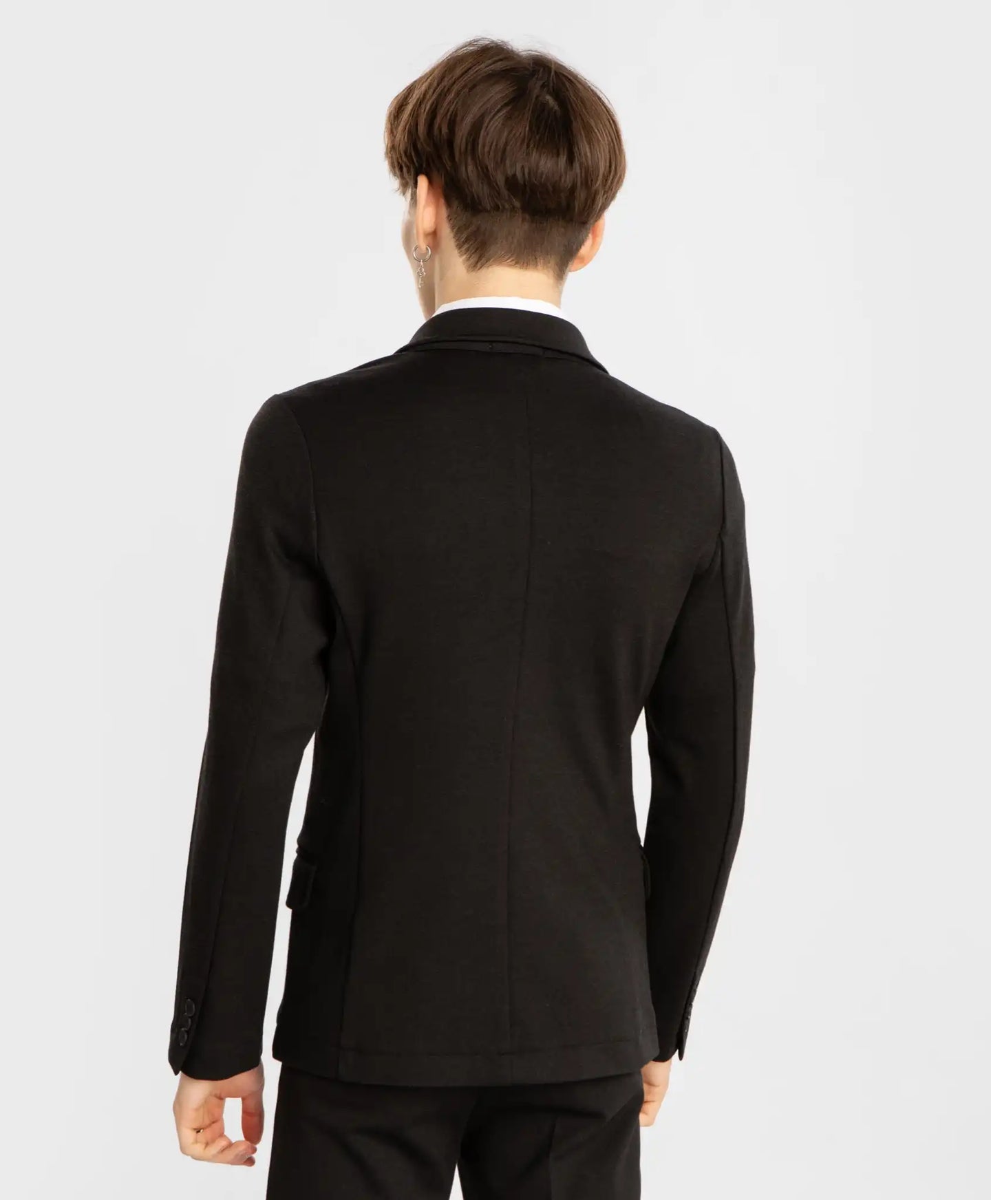 Sacou cu un singur rând de nasturi, negru Button Blue