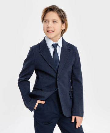 Sacou cu rever și nasturi albastru Button Blue