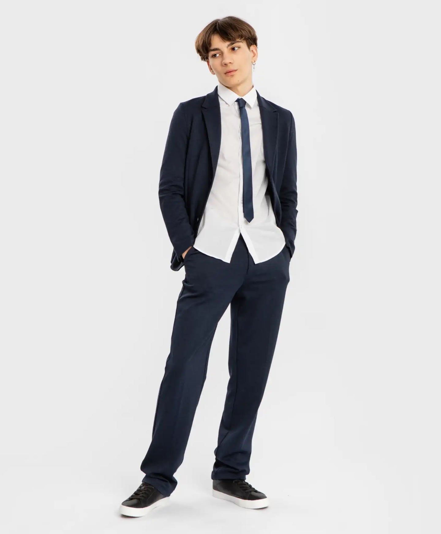 Sacou cu rever și nasturi albastru Button Blue