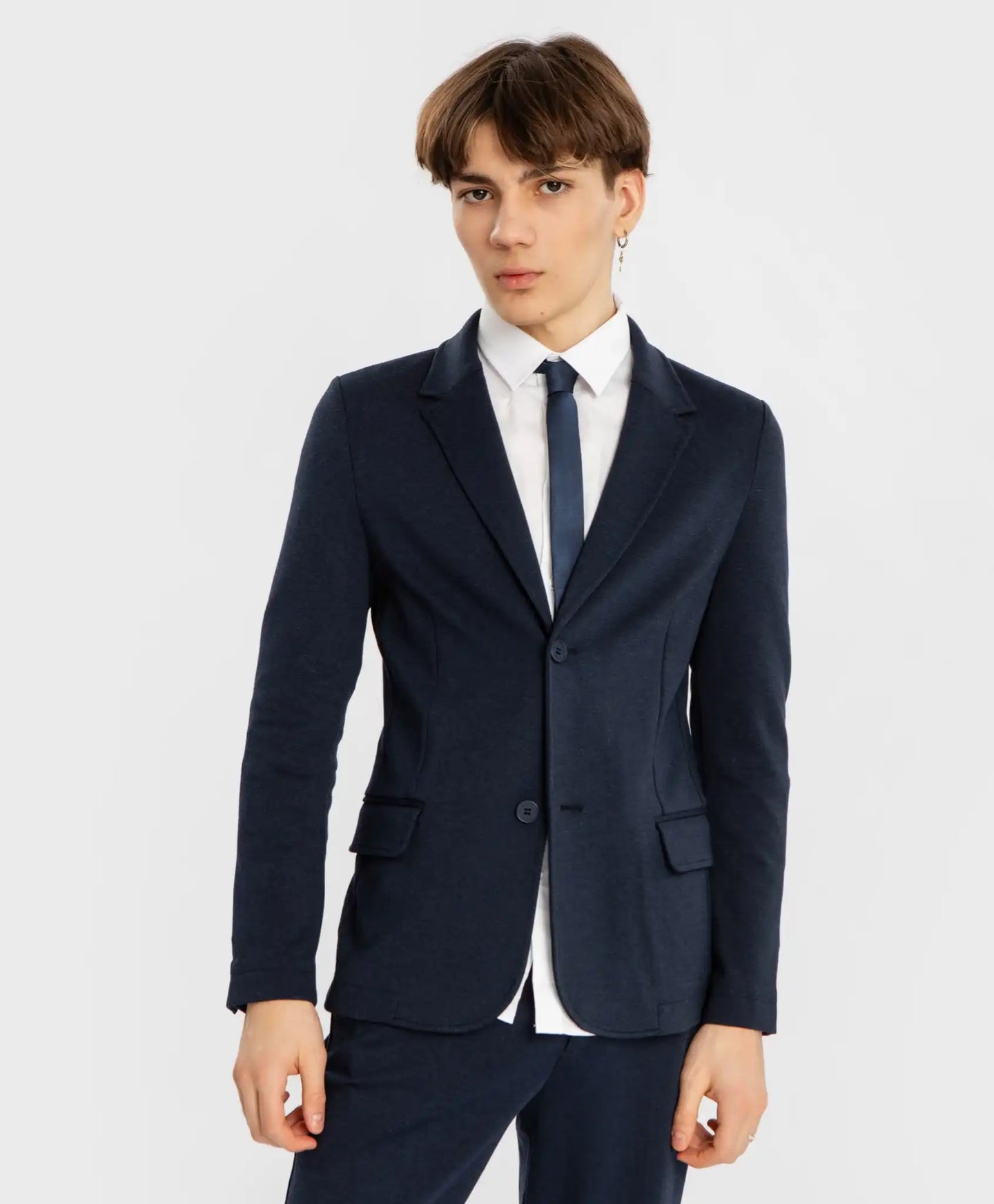 Sacou cu rever și nasturi albastru Button Blue