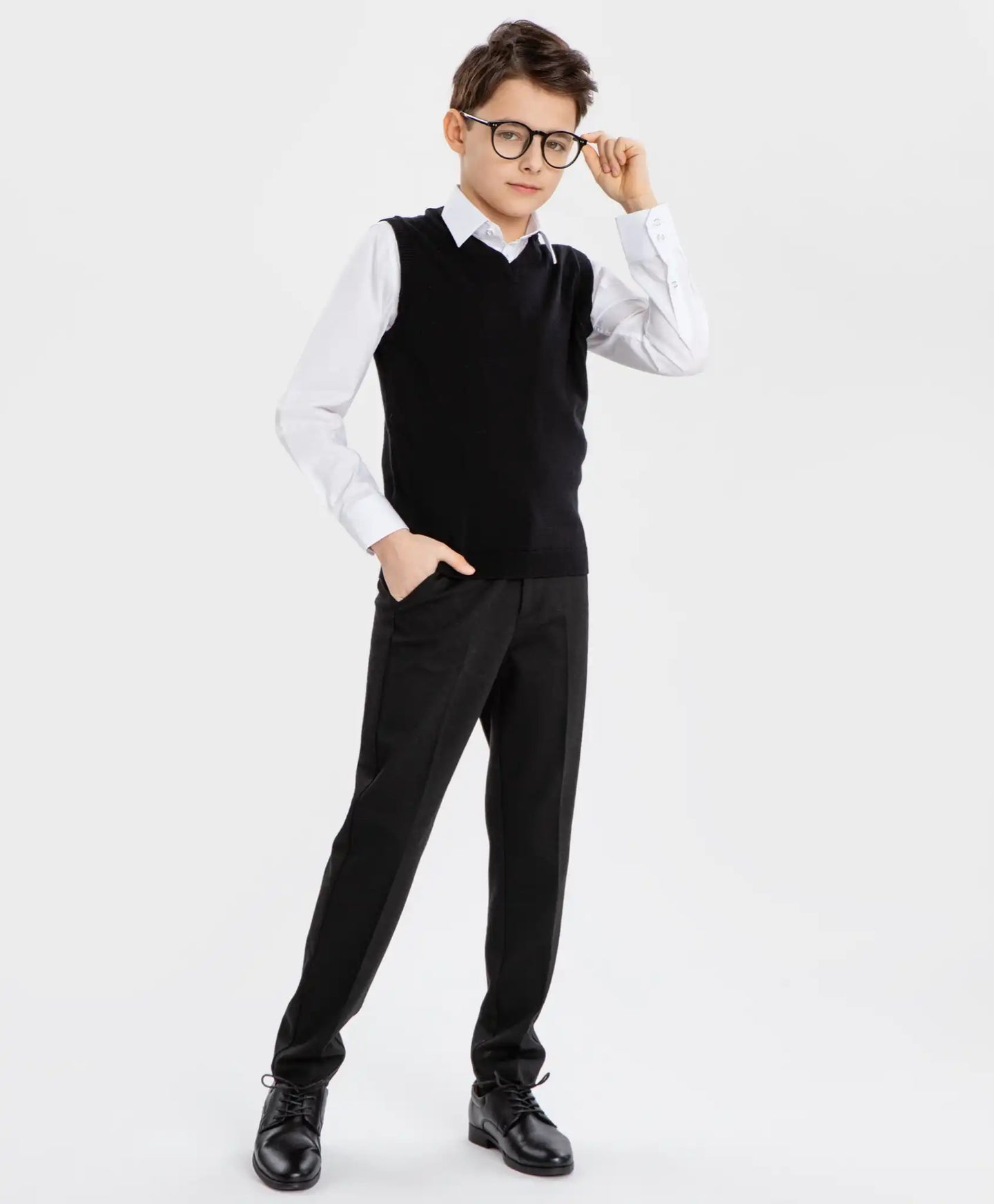 Cămașă conică cu mâneci lungi alb Button Blue