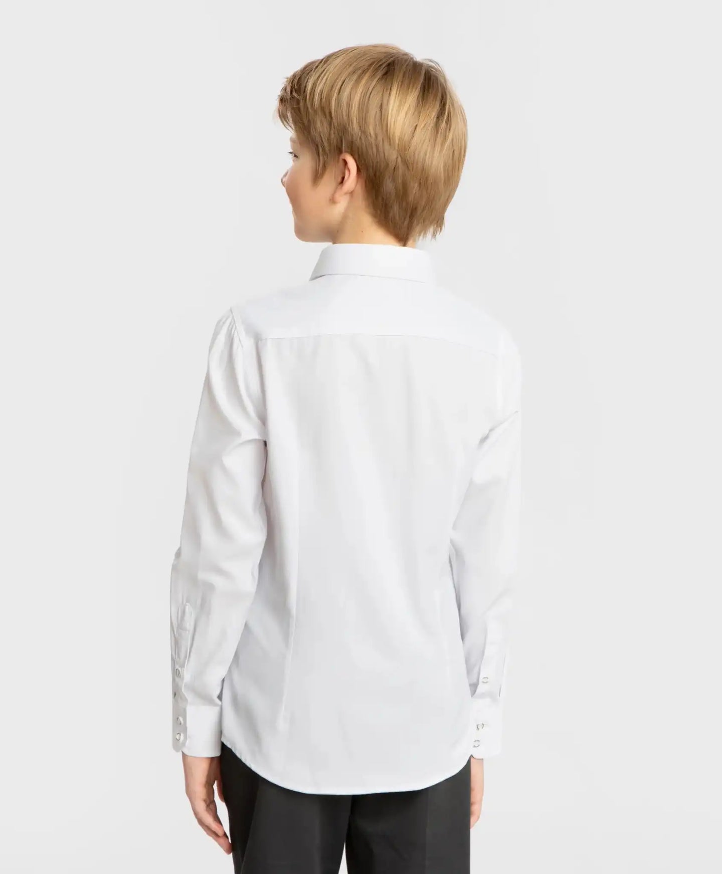 Cămașă cu margini rotunjite alb Button Blue