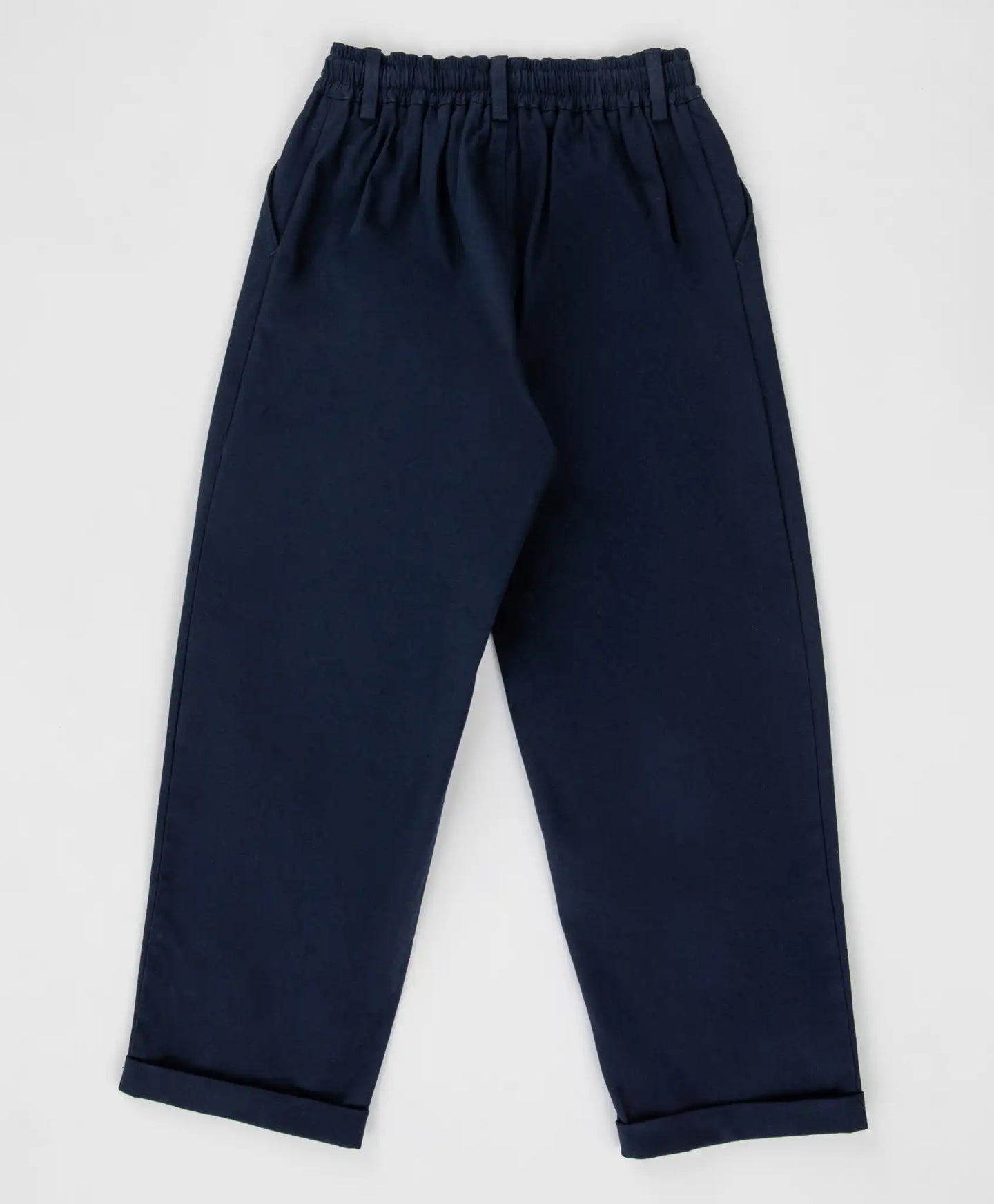 Pantaloni banana, cu pliuri, albaștri, Button Blue