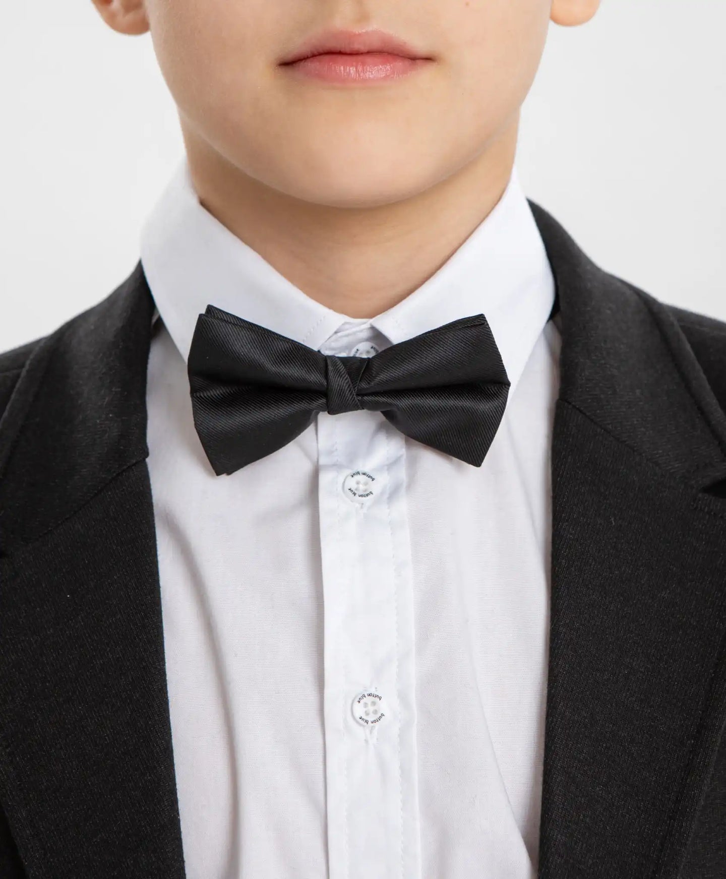 Papion cu închidere din plastic, negru, Button Blue