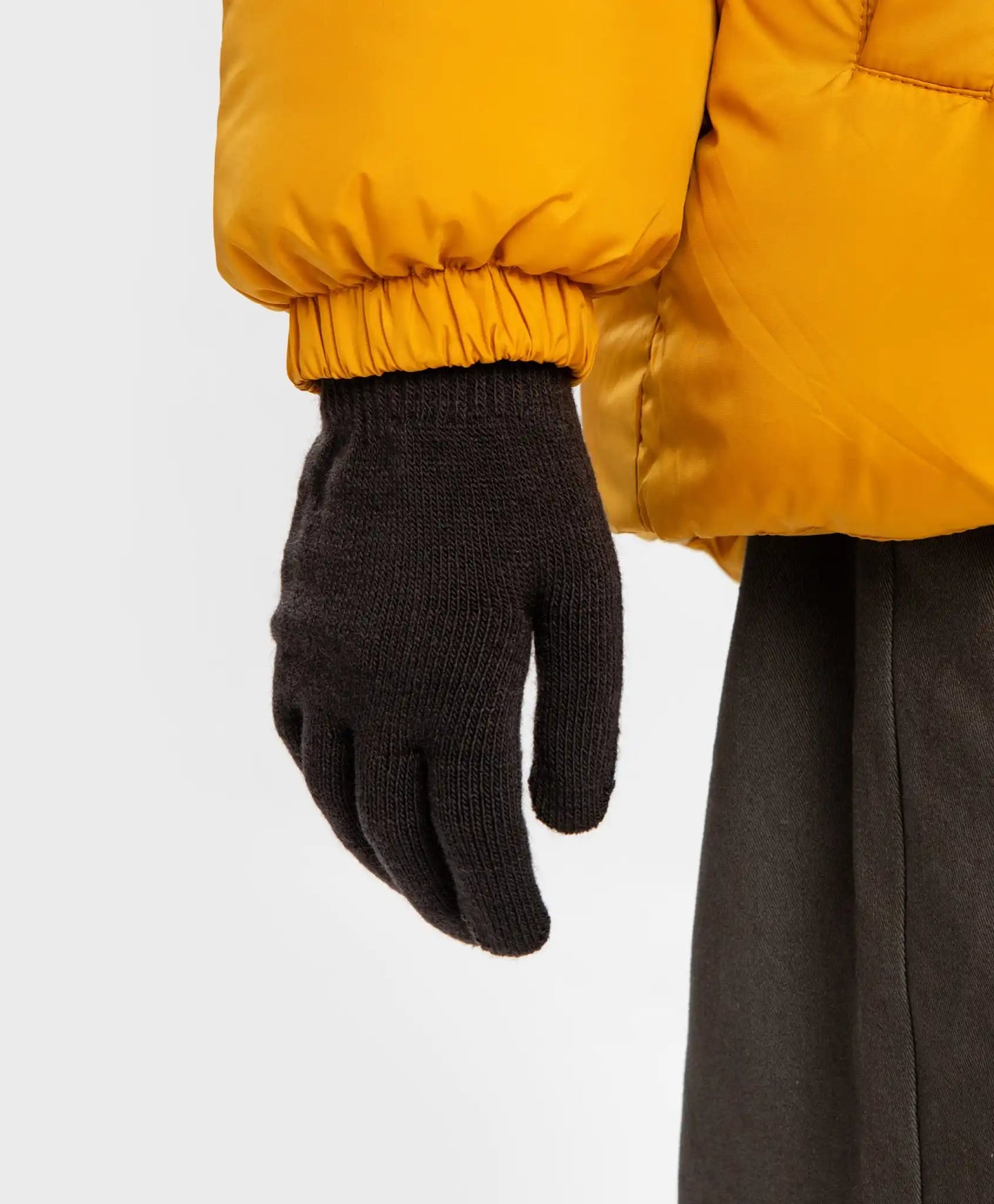 Mănuși tricotate gri pentru copii, Button Blue