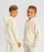 Hoodie cu glugă oversized crem pentru copii Button Blue