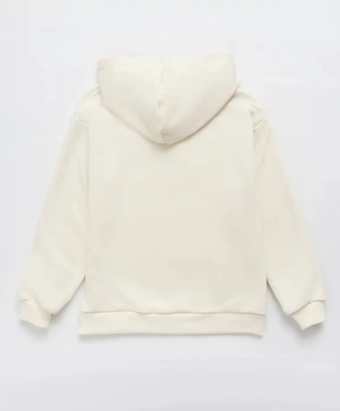 Hoodie cu glugă oversized crem pentru copii Button Blue