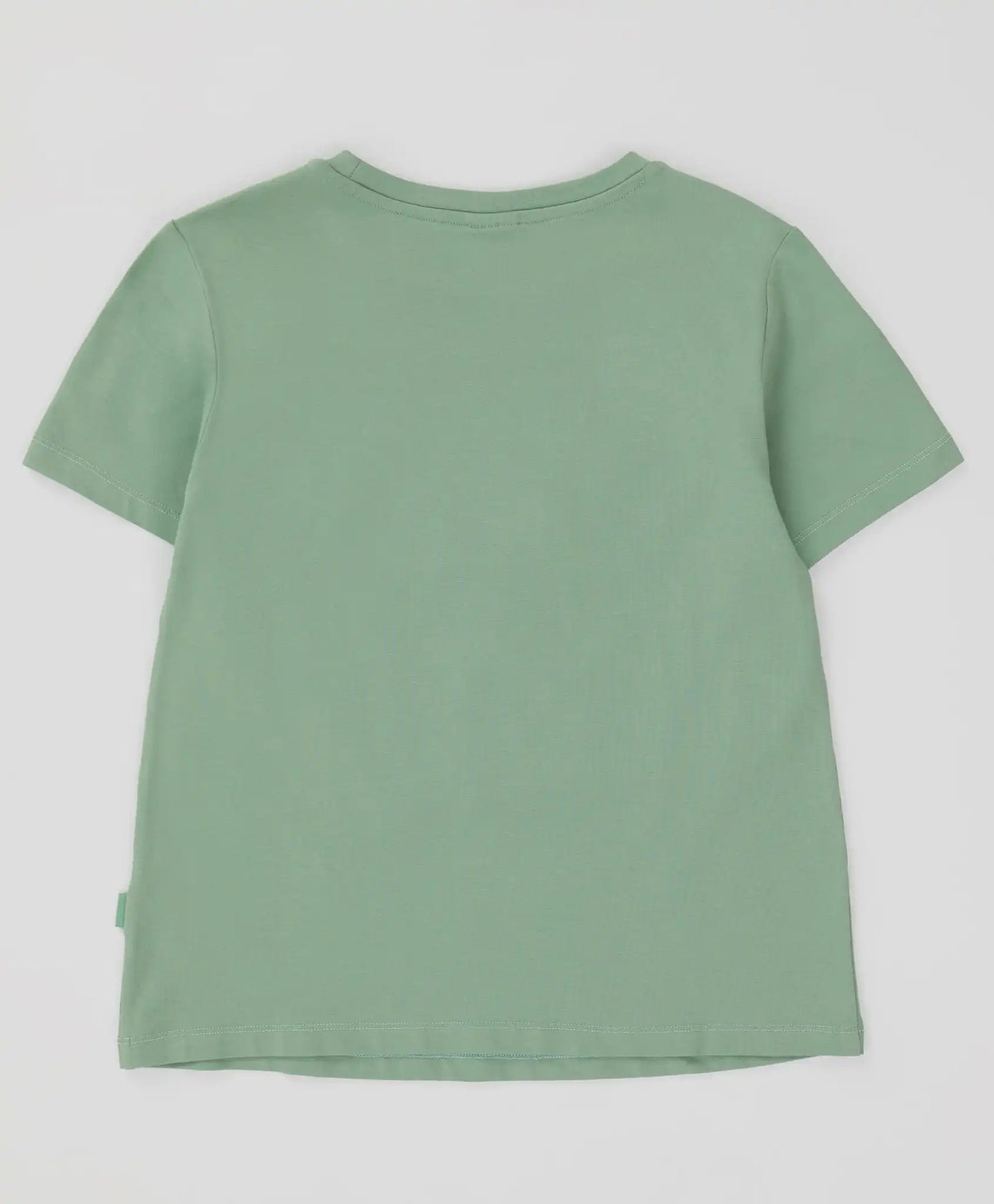 Tricou cu mâneci scurte și imprimeu reliefat verde pentru fete Button Blue