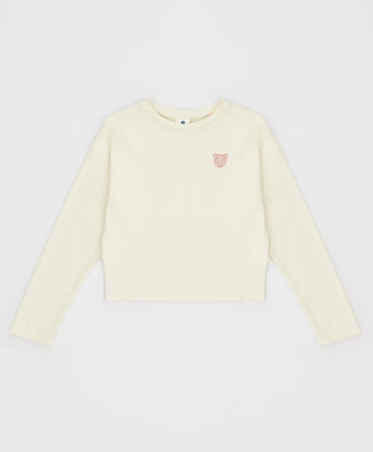 Tricou cu mâneci lungi și imprimeu crem pentru fete Button Blue