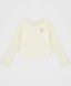 Tricou cu mâneci lungi și imprimeu crem pentru fete Button Blue