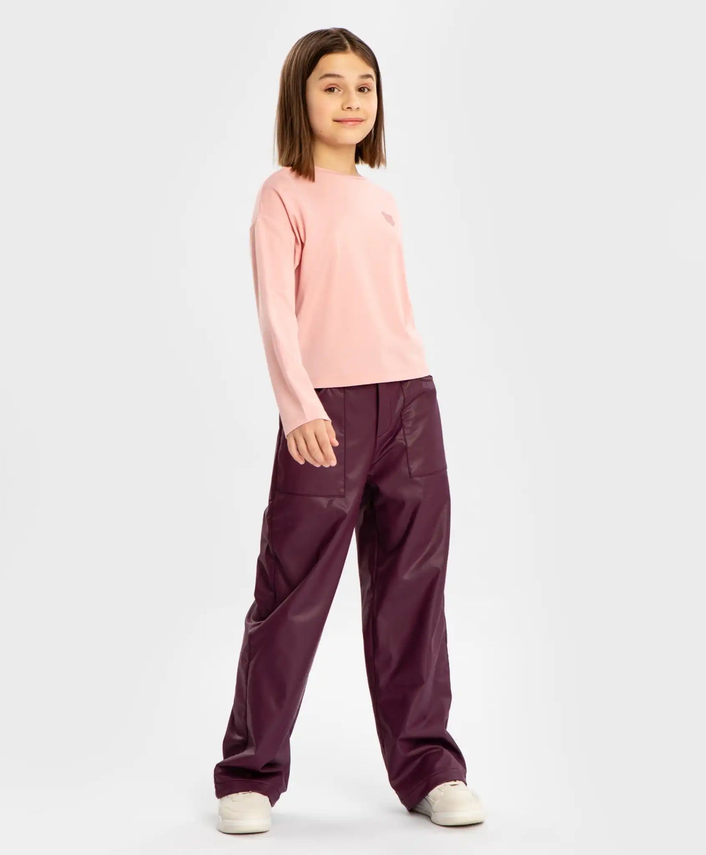 Tricou cu mâneci lungi și imprimeu roz pentru fete Button Blue