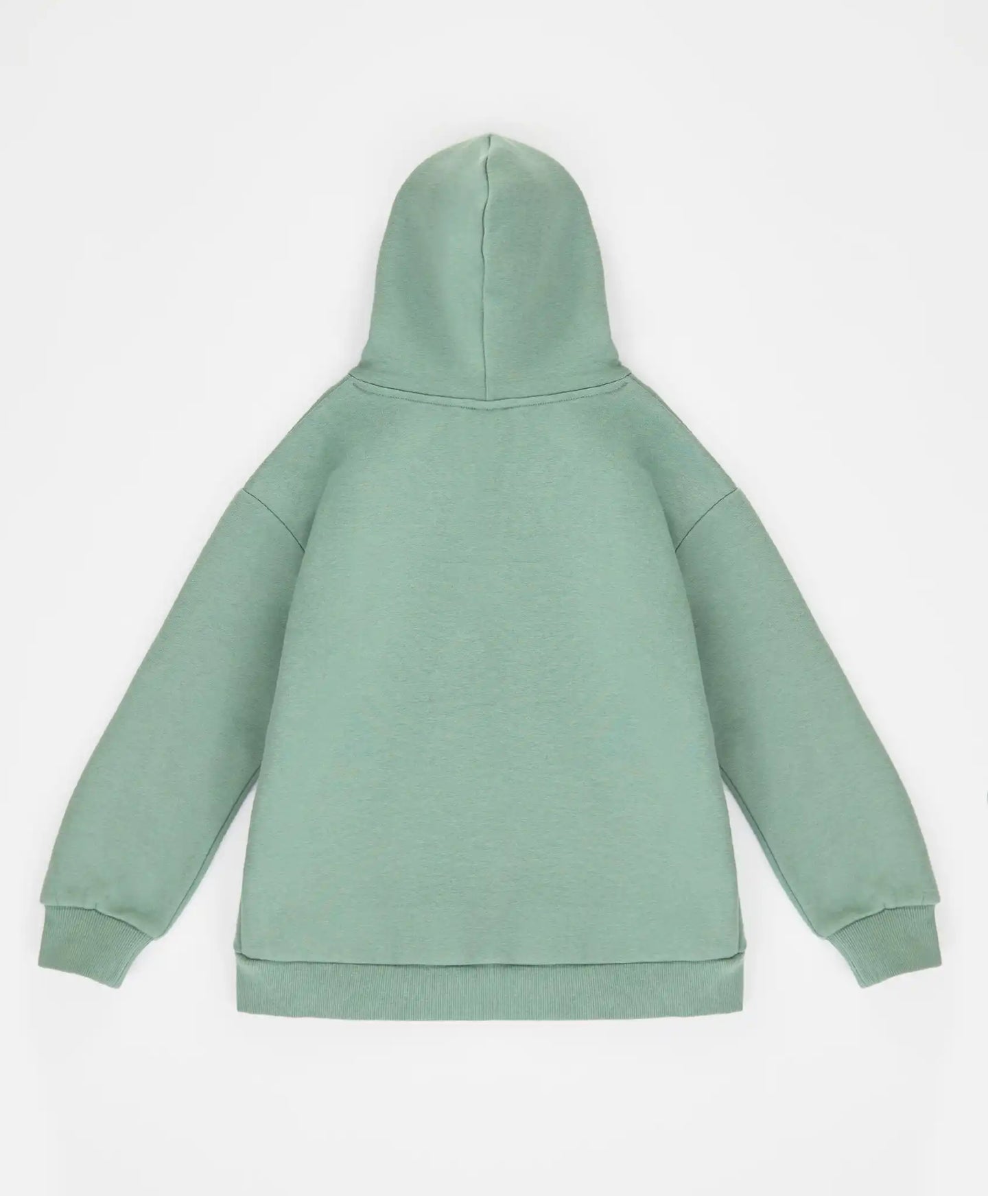 Hanorac oversized cu glugă și imprimeu verde pentru fete Button Blue