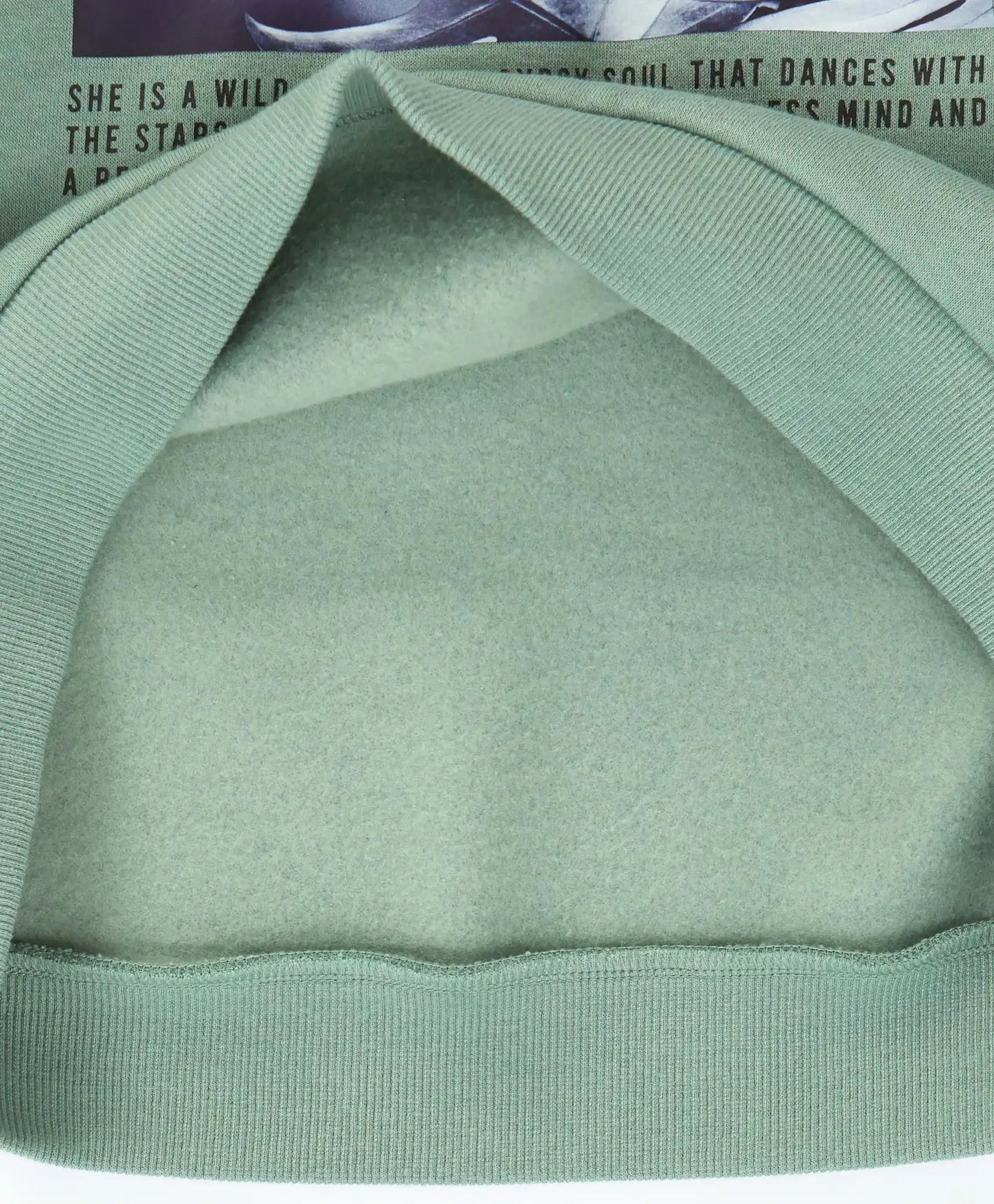 Hanorac oversized cu glugă și imprimeu verde pentru fete Button Blue