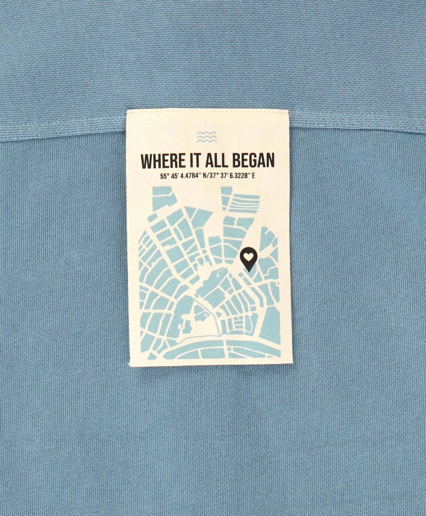 Hoodie oversized cu nasturi, glugă și efect de uzură albastru pentru copii Button Blue