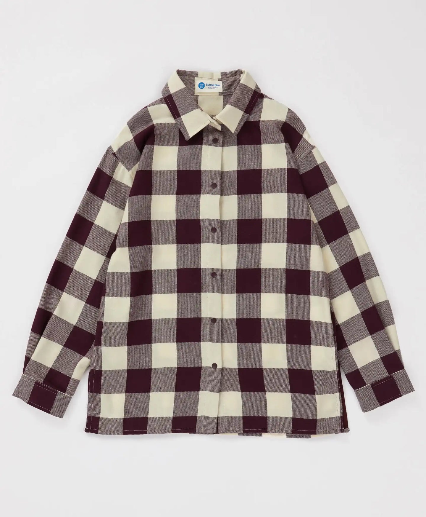 Cămașă carouri cu nasturi și mâneci lungi, călduroasă, multicoloră pentru copii Button Blue