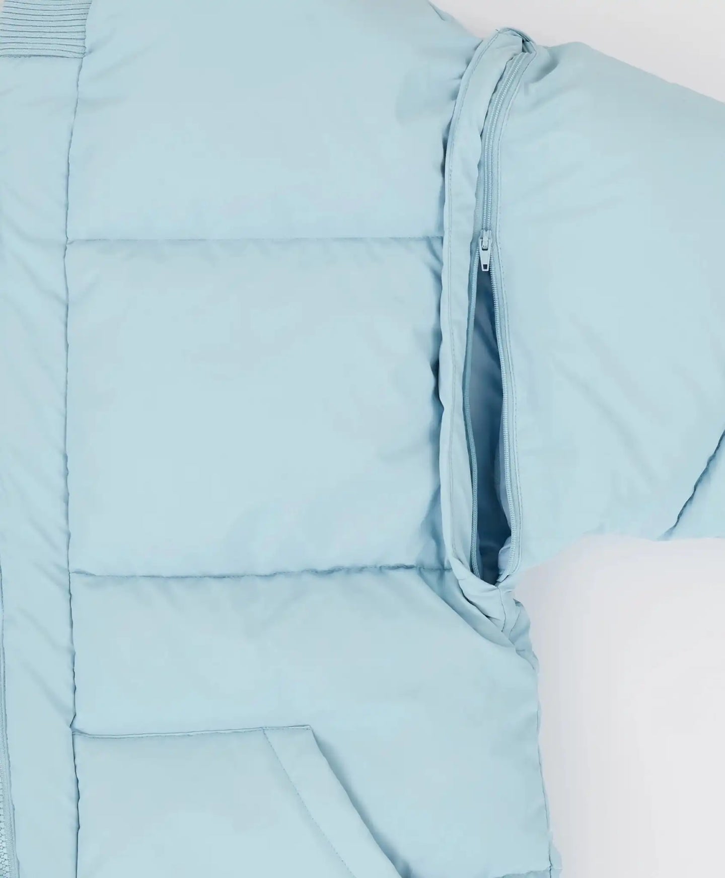 Geacă transformabilă de sezon intermediar cu mâneci detașabile, albastru deschis pentru fete, Button Blue