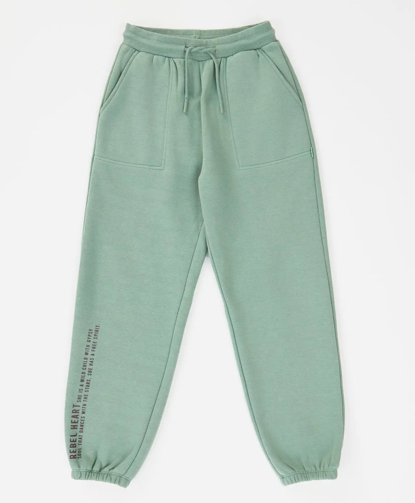 Joggeri căptușiți, cu talie elastică și imprimeu, verzi, pentru fată, Button Blue