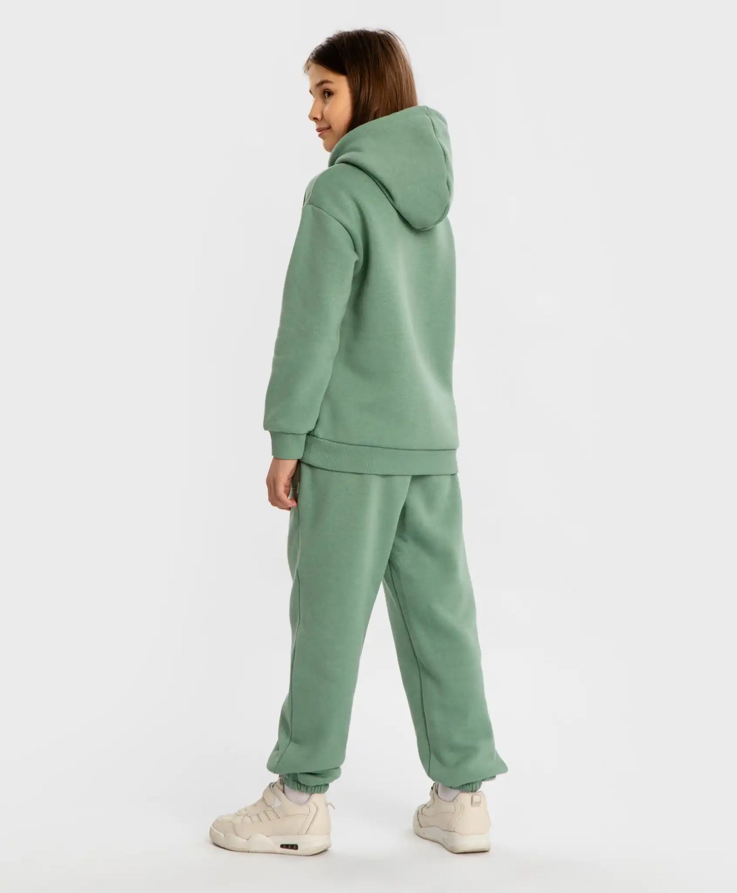 Joggeri căptușiți, cu talie elastică și imprimeu, verzi, pentru fată, Button Blue