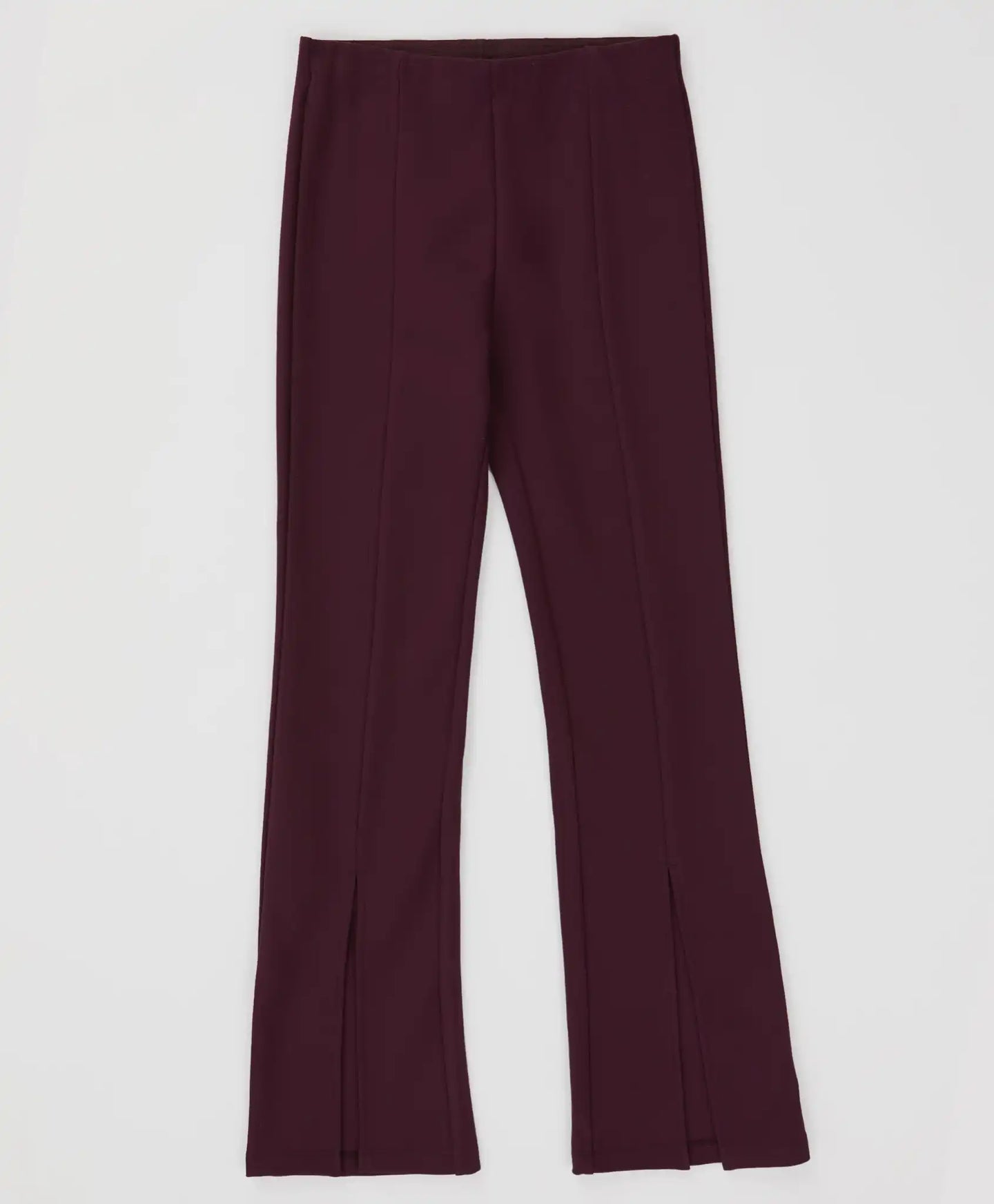 Pantaloni tricot bootcut, cu tăieturi frontale, mov, pentru fată, Button Blue