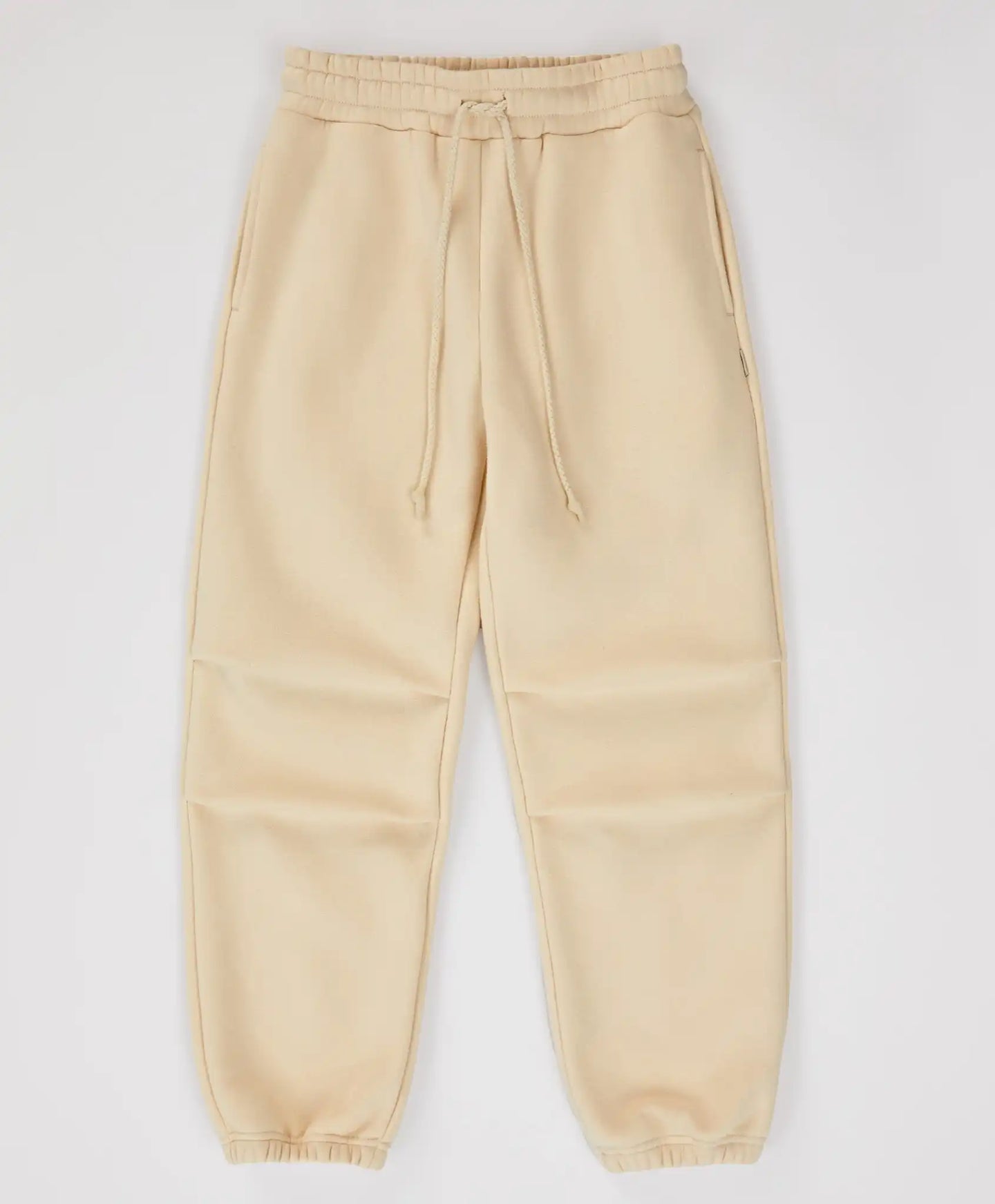 Joggeri căptușiți, cu talie elastică, crem, pentru fată, Button Blue