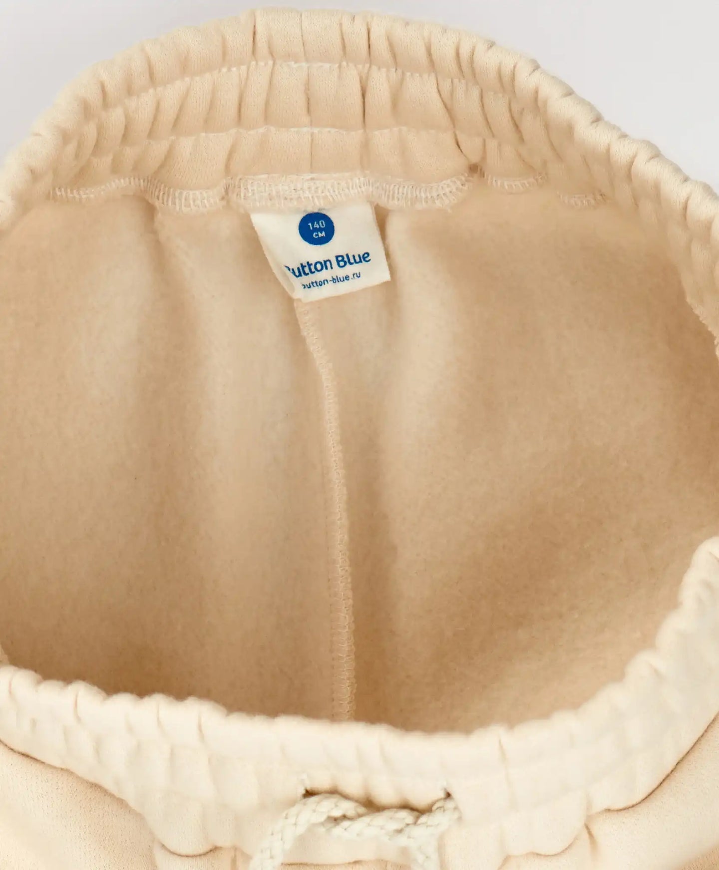 Joggeri căptușiți, cu talie elastică, crem, pentru fată, Button Blue