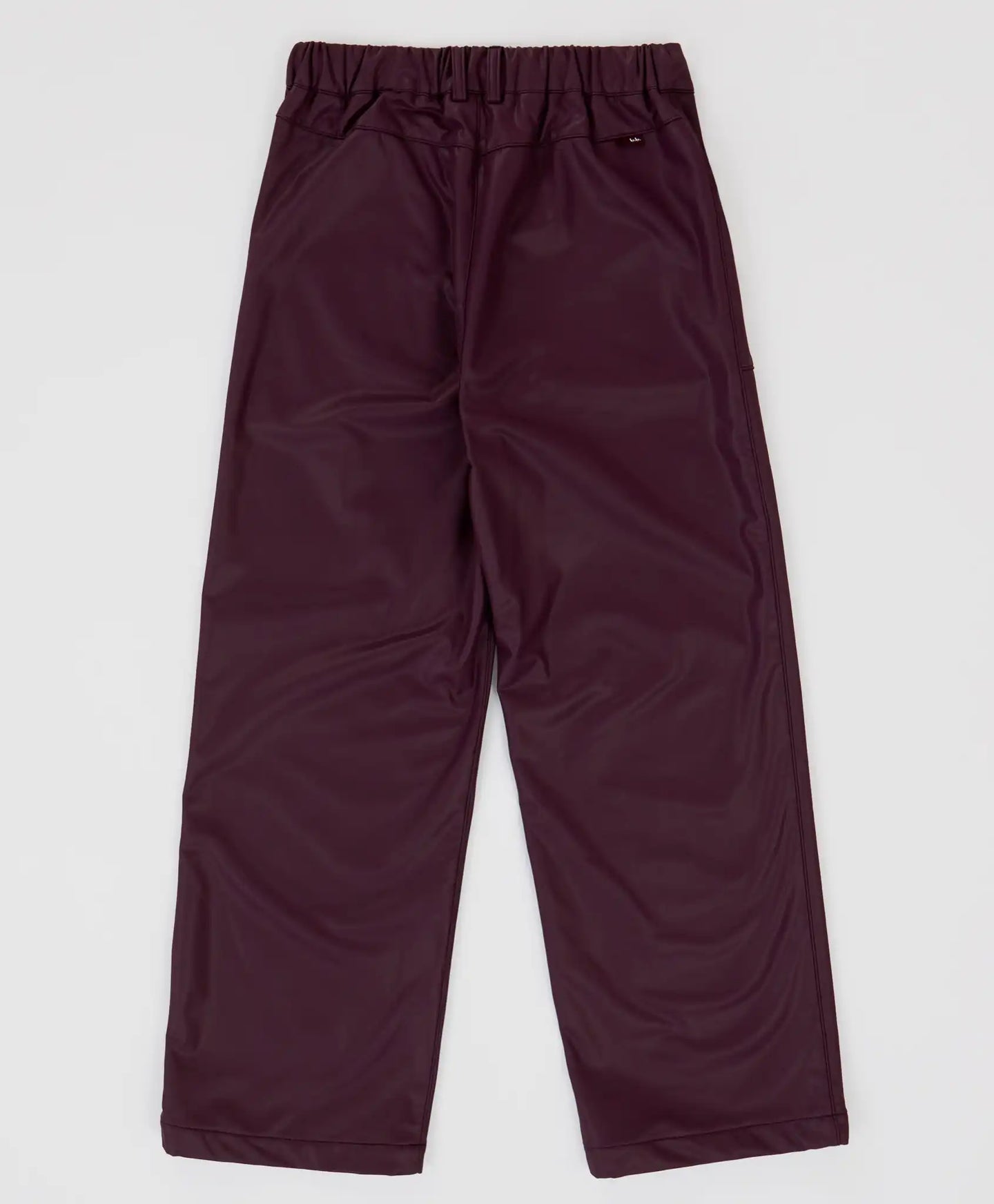 Pantaloni palazzo largi, din piele vegană, mov închis, pentru fată, Button Blue