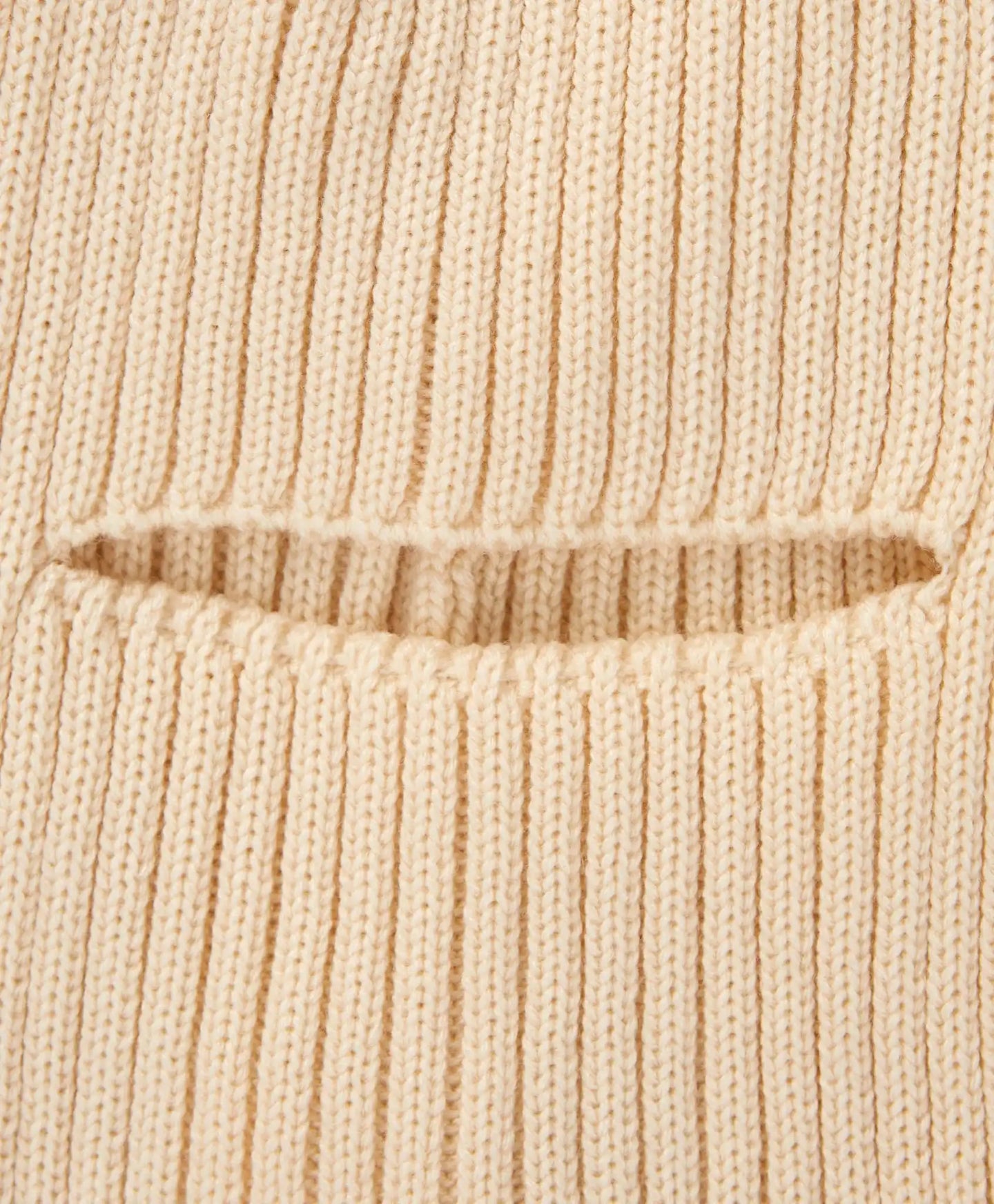 Balaclava tricotată crem pentru copii Button Blue