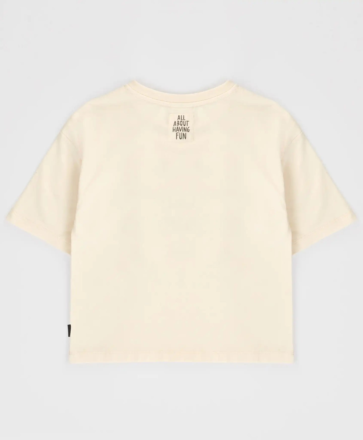 Tricou cu mâneci scurte și imprimeu moale bej pentru fete Button Blue