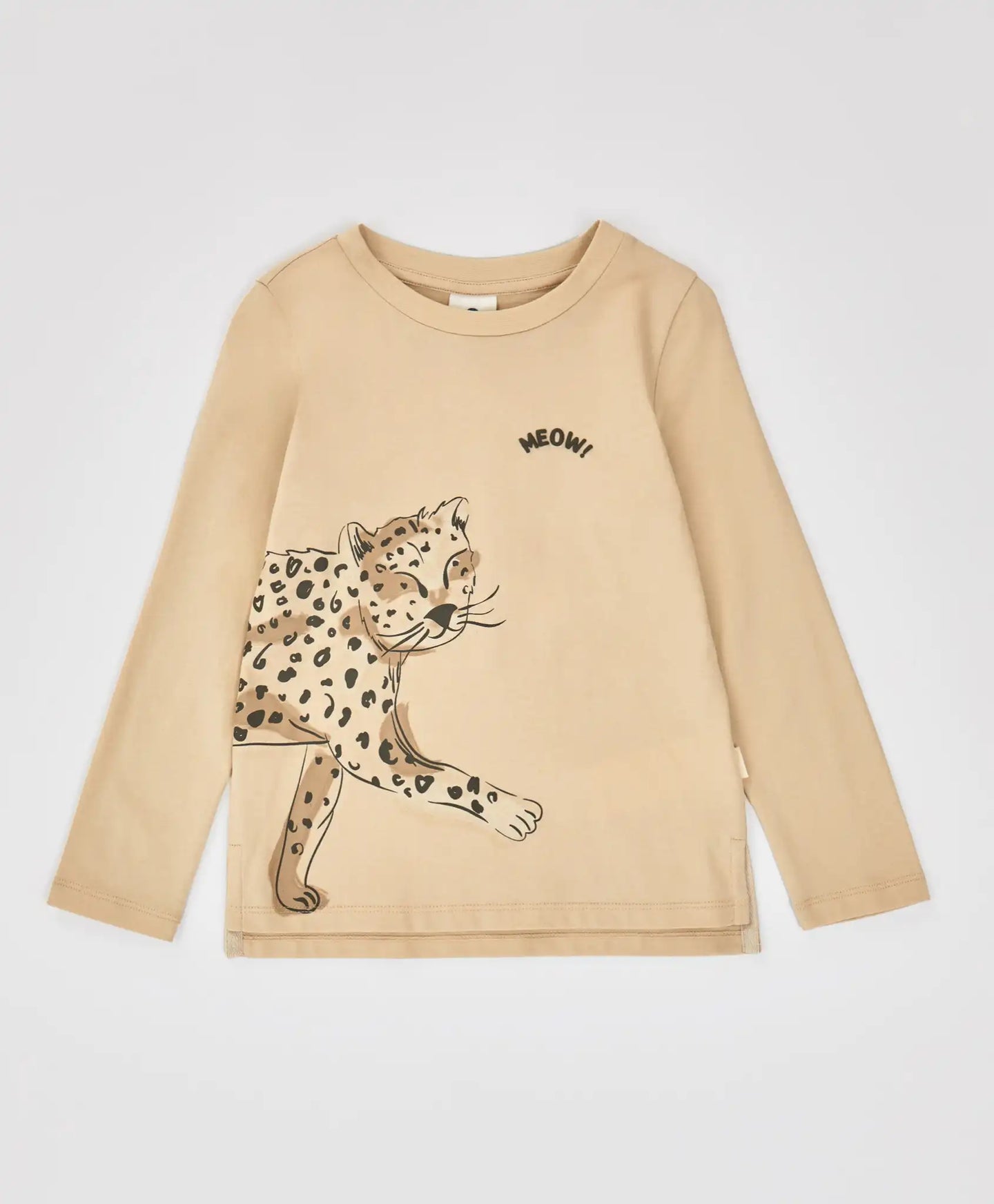 Longsleeve cu imprimeu leopard bej pentru fete Button Blue