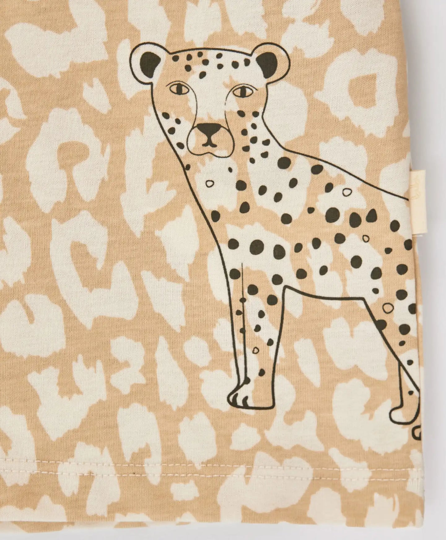 Tricou cu mâneci scurte și imprimeu leopard bej pentru fete Button Blue