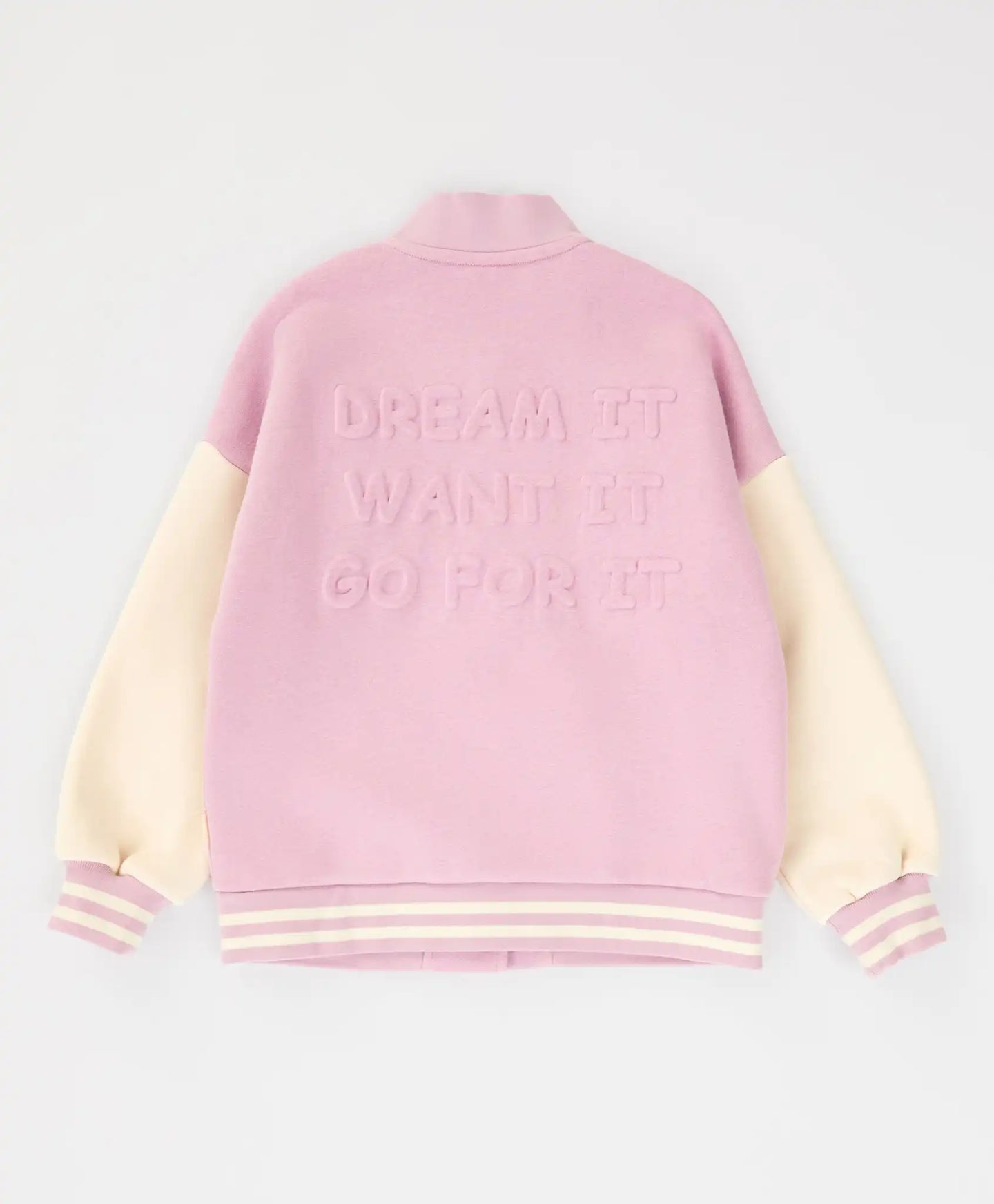 Jachetă bomber căptușită cu nasturi roz pentru fete Button Blue