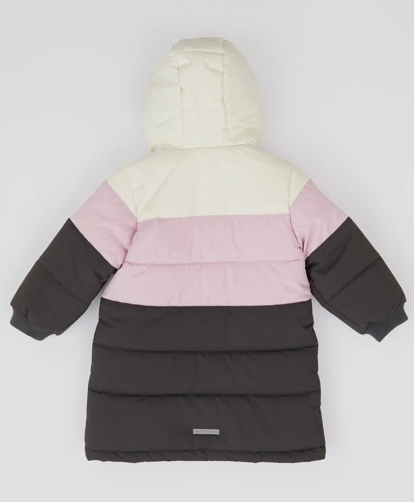 Palton semilung de sezon intermediar, rezistent la apă, cu glugă și multicolor pentru fete, Button Blue