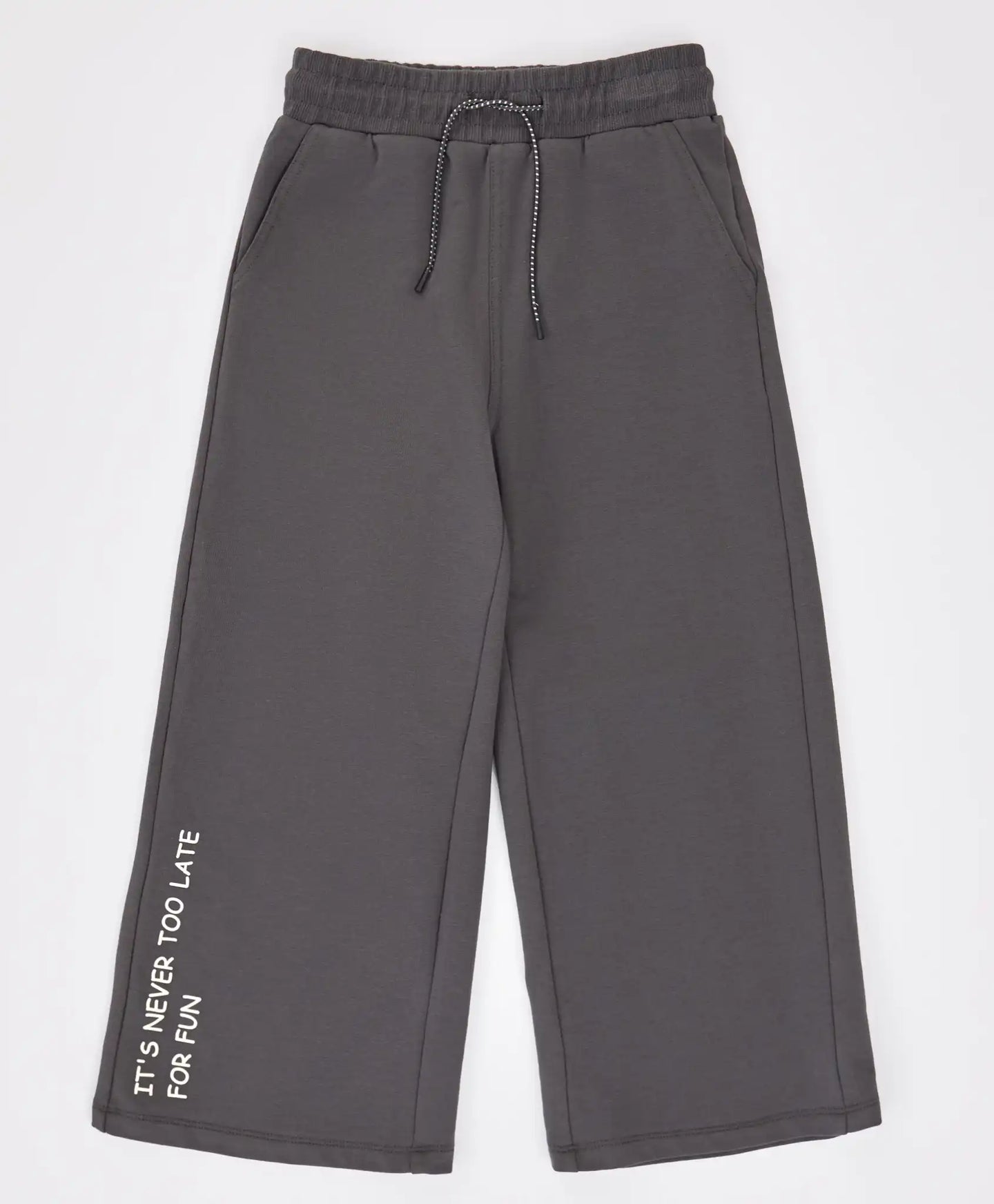 Pantaloni evazați cu imprimeu, gri, pentru fată, Button Blue