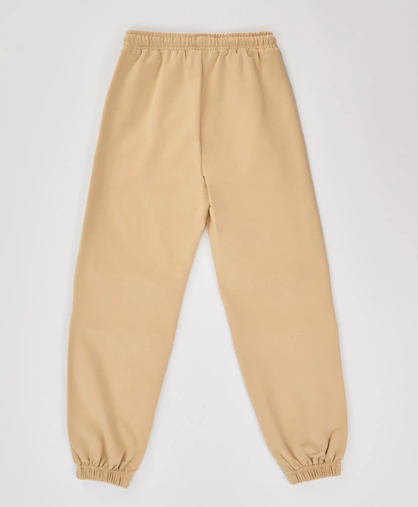 Joggeri cu pliuri la genunchi, talie elastică și imprimeu, bej, pentru fată, Button Blue