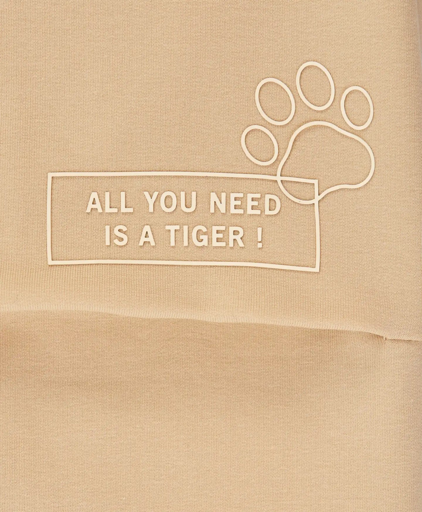 Joggeri cu pliuri la genunchi, talie elastică și imprimeu, bej, pentru fată, Button Blue