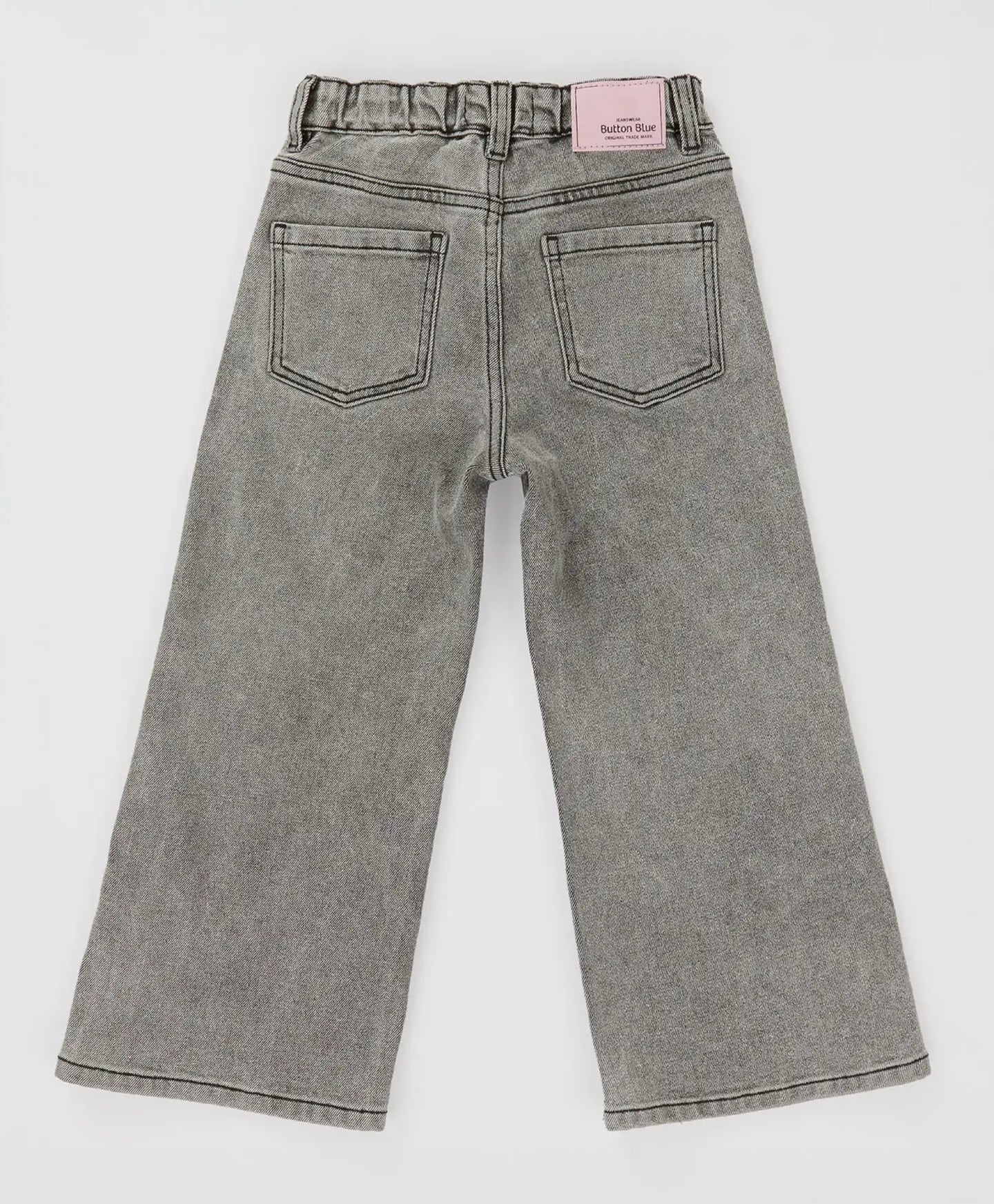 Blugi evazați, gri, pentru fată, Button Blue